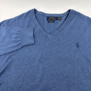 Polo Ralph Lauren Men's V-Neck Pima Cotton Sweater XXL Blue